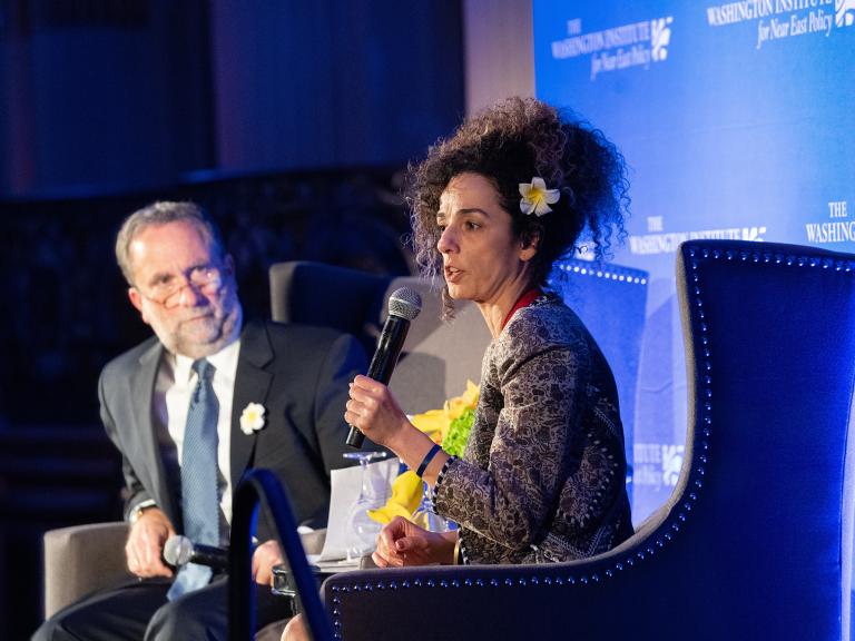 Iranian women's rights activist Masih Alinejad speaks at the Institute's 2022 Scholar-Statesman Award dinner in New York City - source: The Washington Institute