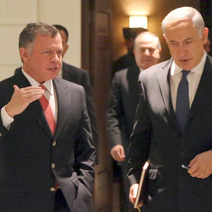 Jordanian King Abdullah II speaks with Israeli Prime Minister Netanyahu
