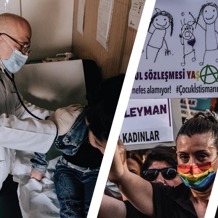 Middle East doctor, Turkish protestor, veiled voter