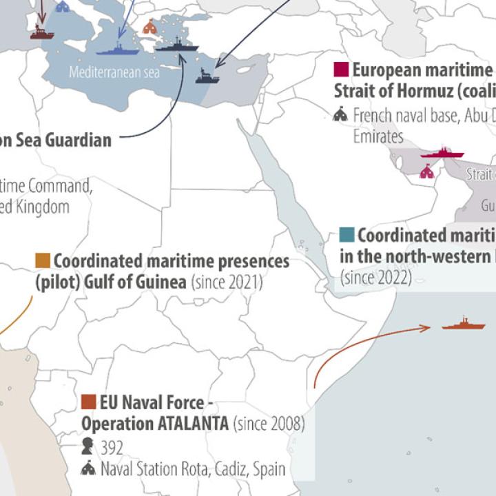 Excerpt from a map of EU maritime missions in the Middle East.