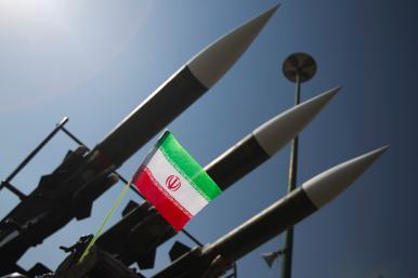 Iranian rockets and flag