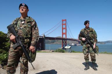 National Guard soldiers on a counterterrorism patrol in San Francisco