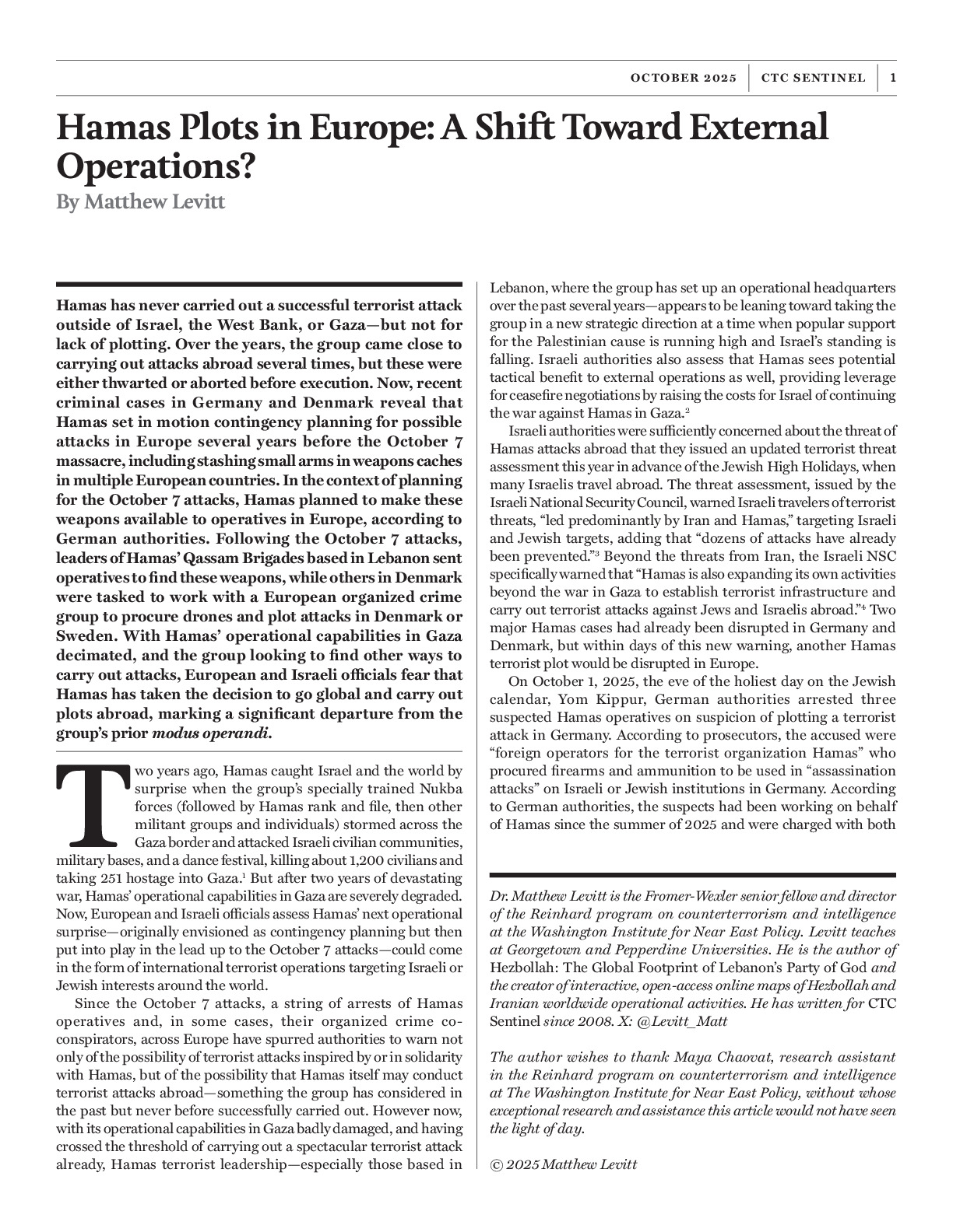 Levitt 20251014-CTCSentinel.pdf
