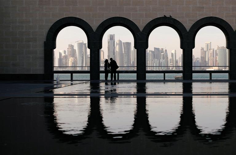 The Doha skyline seen from the Museum of Islamic Art
