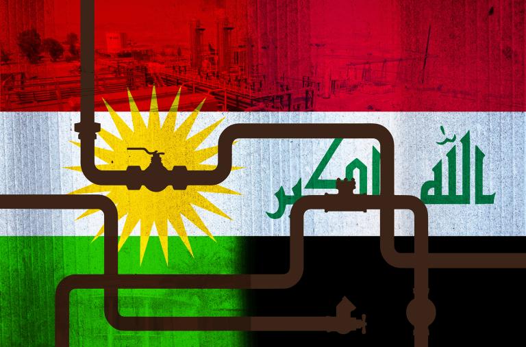 Drawing of oil pipeline, Iraq, Kurdistan