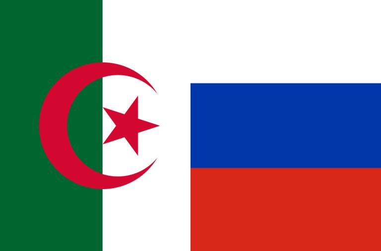 Illustration of the Algerian and Russian flags