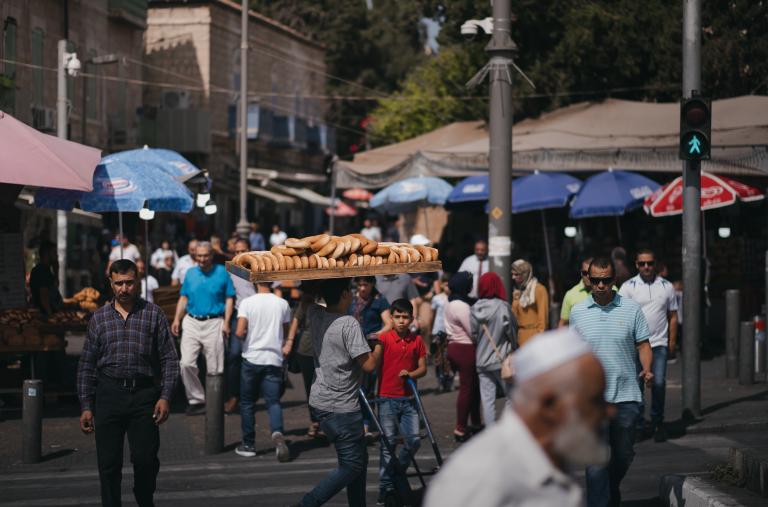Bread vendor outside the Old City of Jerusalem