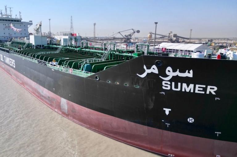 New oil tanker, Sumer, seen docked at Khor Al-Zubair Port in southern Iraq on Sept. 28, 2023 - Source: Iraqi Ministry of Oil