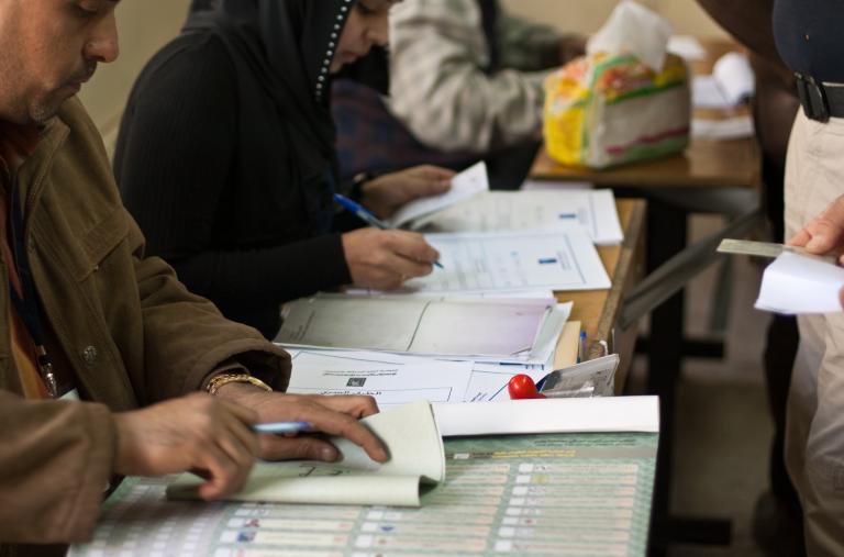 Election workers in Iraq