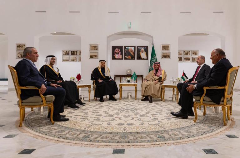 Photo of Arab officials meeting to discuss the Gaza crisis, February 2024.