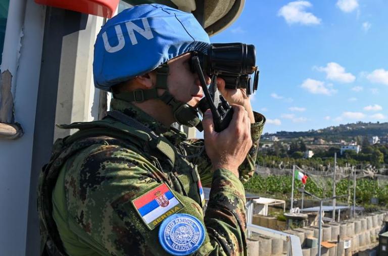 A UNIFIL peacekeeper on duty in Lebanon - source: United Nations