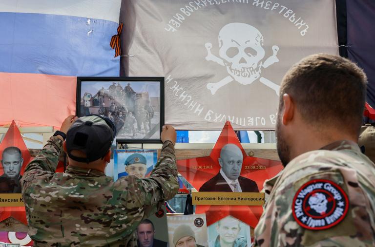 Russian fighters with the Wagner Group pay tribute to colleagues killed in Mali in 2023 - source: Reuters