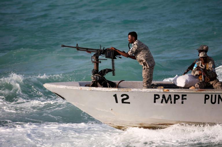 Officers of the Puntland Marine Police Force patrol the Red Sea in 2024 - source: Reuters