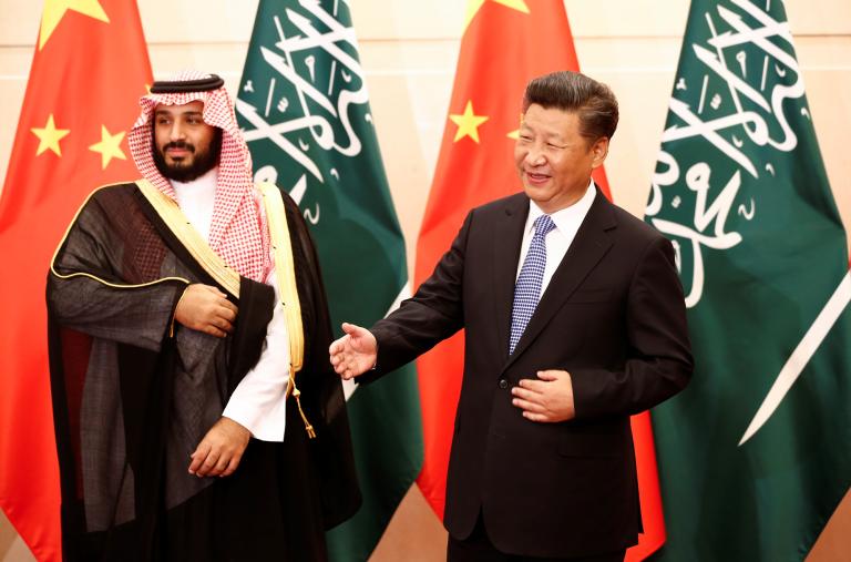 Saudi Deputy Crown Prince Mohammed bin Salman meets with Chinese President Xi in Beijing in 2019 - source: Reuters