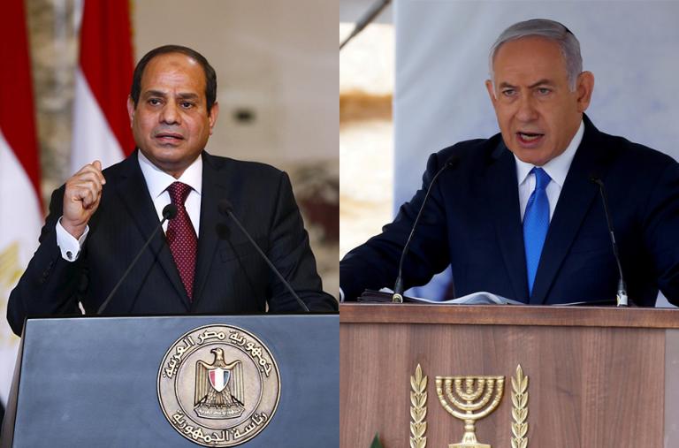 A photo illustration shows Egyptian President Sisi and Israeli Prime Minister Netanyahu - source: Reuters