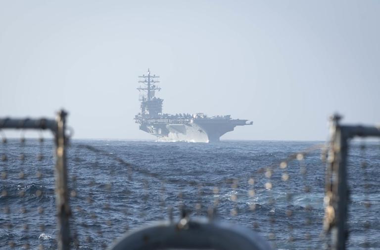The carrier U.S.S. Dwight Eisenhower at sea - source: Department of Defense
