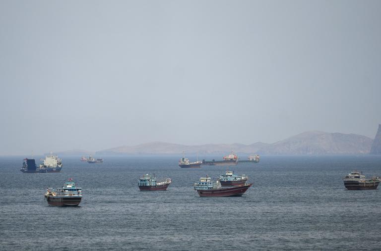 Ships and boats await passage in the Persian Gulf - source: Reuters