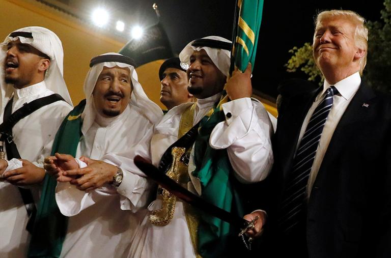 President Donald Trump meeting with King Salman in Saudi Arabia in 2017 - source: Reuters