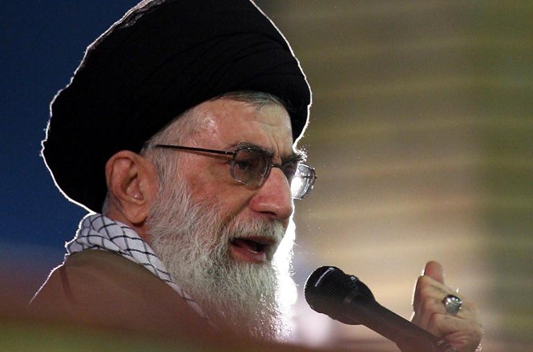Iran's supreme leader, Ayatollah Ali Khamenei, speaking