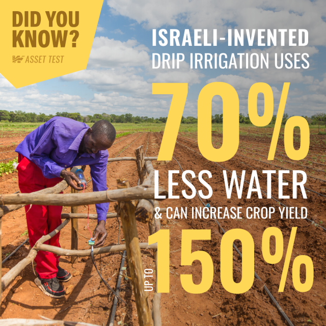 Israeli-invented drip irrigation uses 70% less water