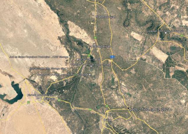 South Baghdad militia advanced conventional weapons sites