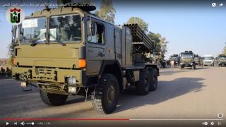 استعراض الميليشيات تحت راية «قوات الحشد الشعبي» (الجزء الثاني): أنظمة القتال البرية Raad-36 multiple rocket launcher at Camp Ashraf, June 26, 2021