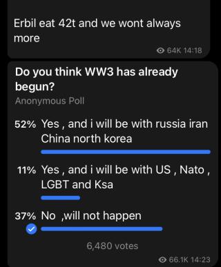 Sabereen News poll on subscriber's preferred allies, March 13, 2022