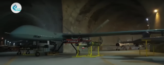 The Kaman-22 UAV is shown carrying a Heidar cruise missile and Shafagh heavy antitank missile.