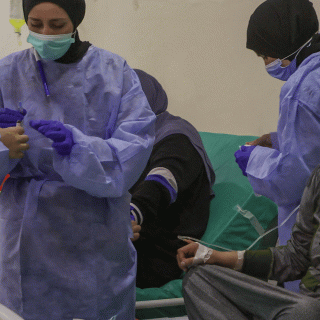 Gif of medical workers