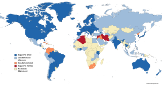 Map showing nations' responses to Oct 7, 2023, Hamas attack.