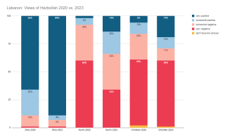 Views of Hezbollah 2020 vs. 2023