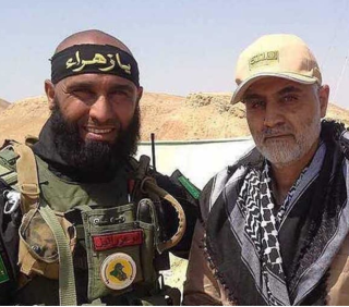 Figure 1 Abu Azrael (L) and Qassem Soleimani (R) in Syria in 2015.