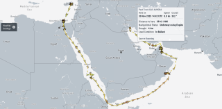 Tracking map for the LPG tanker Gas Aurora.