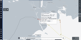 Screenshot showing the Gas Aurora off Umm Qasr.