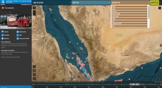 Screenshot of the Maritime Attacks in the MENA Region interactive map