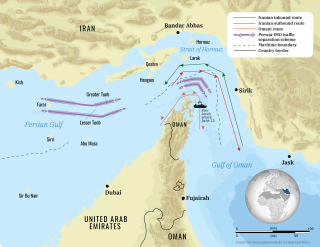 Map showing commercial shipping routes before and after the Iran war.