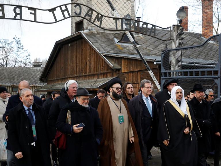 Photo of Muslim World League secretary-general Mohammad Al-Issa visiting Auschwitz
