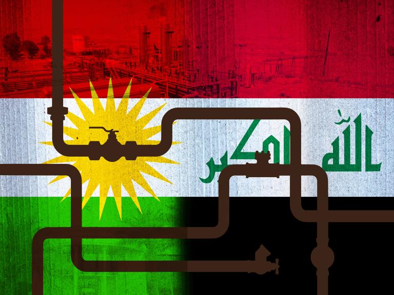 Drawing of oil pipeline, Iraq, Kurdistan