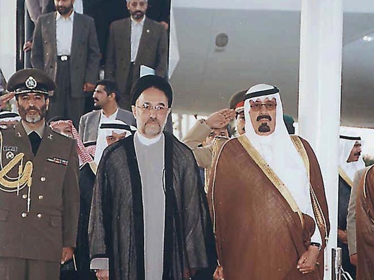 Saudi Deputy Prime Minister Prince Abdullah greets Iranian President Khatami in Jeddah in May 1999 - source: Reuters