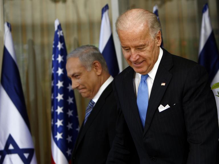 Then Vice President Joe Biden meets with Israeli Prime Minister Netanyahu in 2010 - source: Reuters