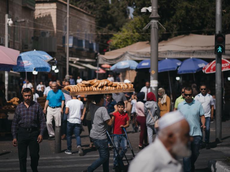 Bread vendor outside the Old City of Jerusalem
