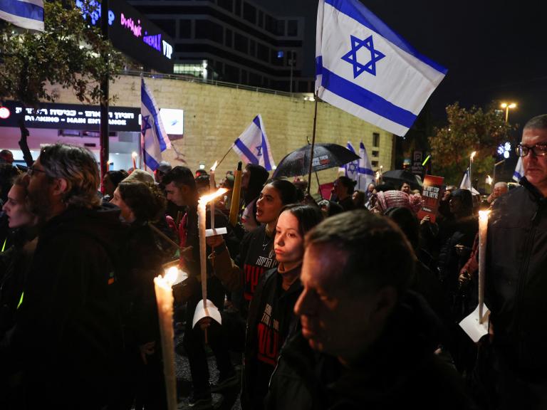 Israelis protest demanding the release of hostages held by Hamas - source: Reuters