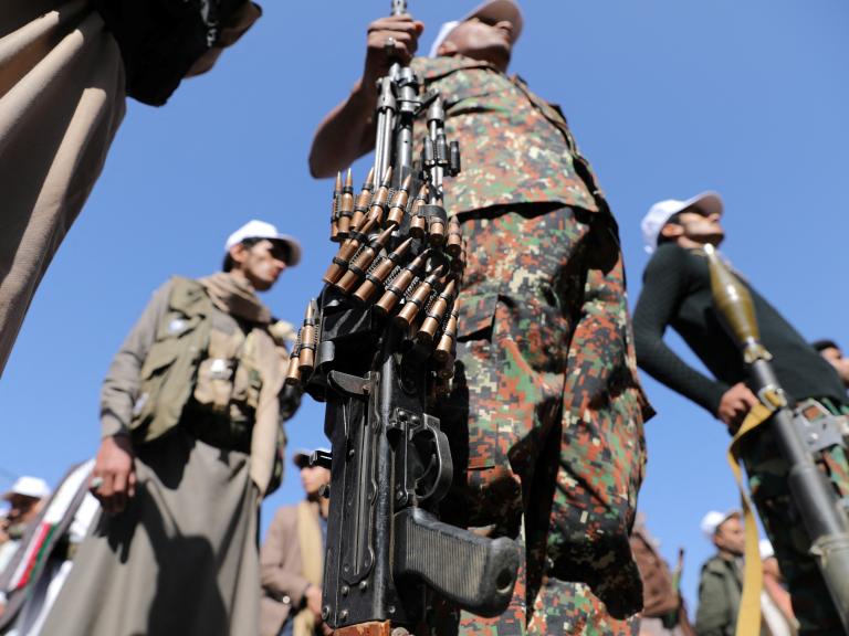 Yemen's Houthis in formation.