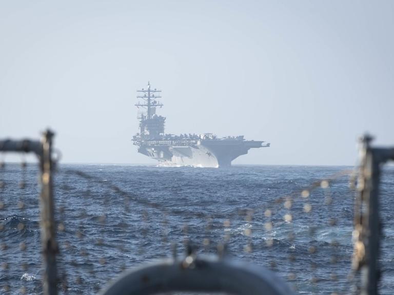 The carrier U.S.S. Dwight Eisenhower at sea - source: Department of Defense