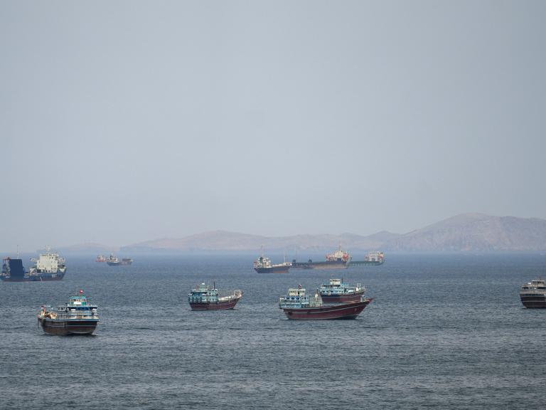 Ships and boats await passage in the Persian Gulf - source: Reuters