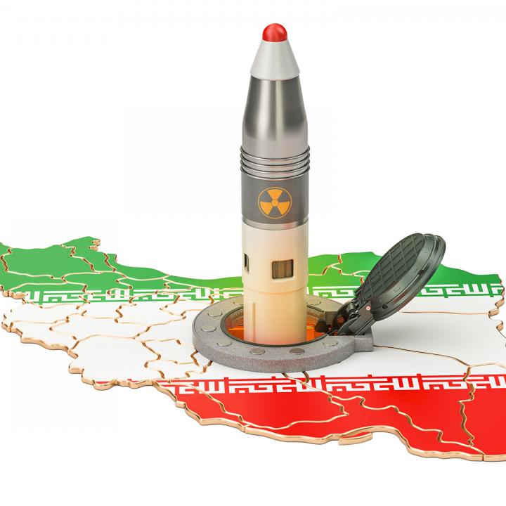 Iran warhead on Iran map