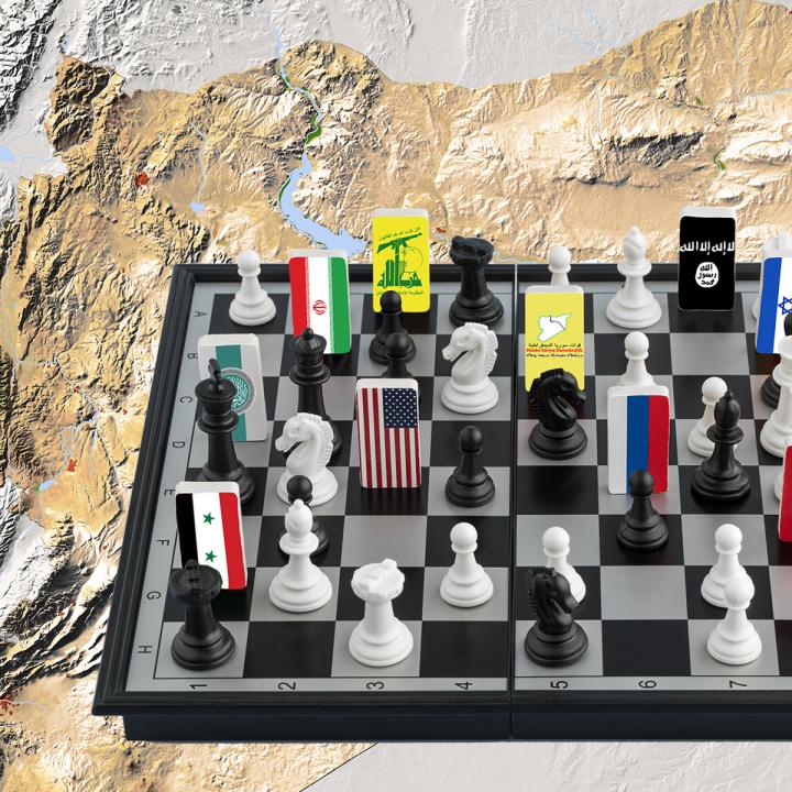 Syria chessboard international and local players