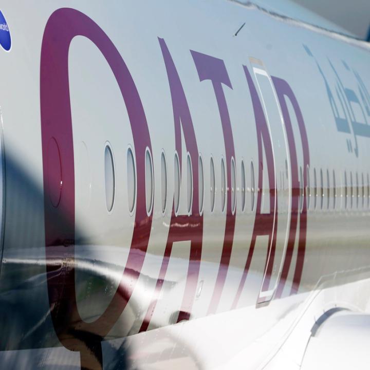 A Qatar Airways Airbus A350 fuselage