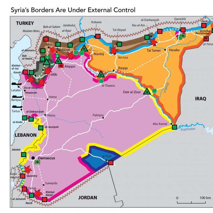 Map "Syria's Borders Are Under External Control"