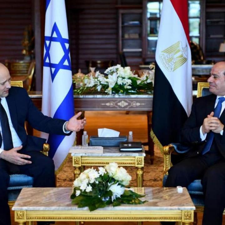 Photo of Naftali Bennett and Abdul Fattah al-Sisi meeting in Sharm al-Sheikh.